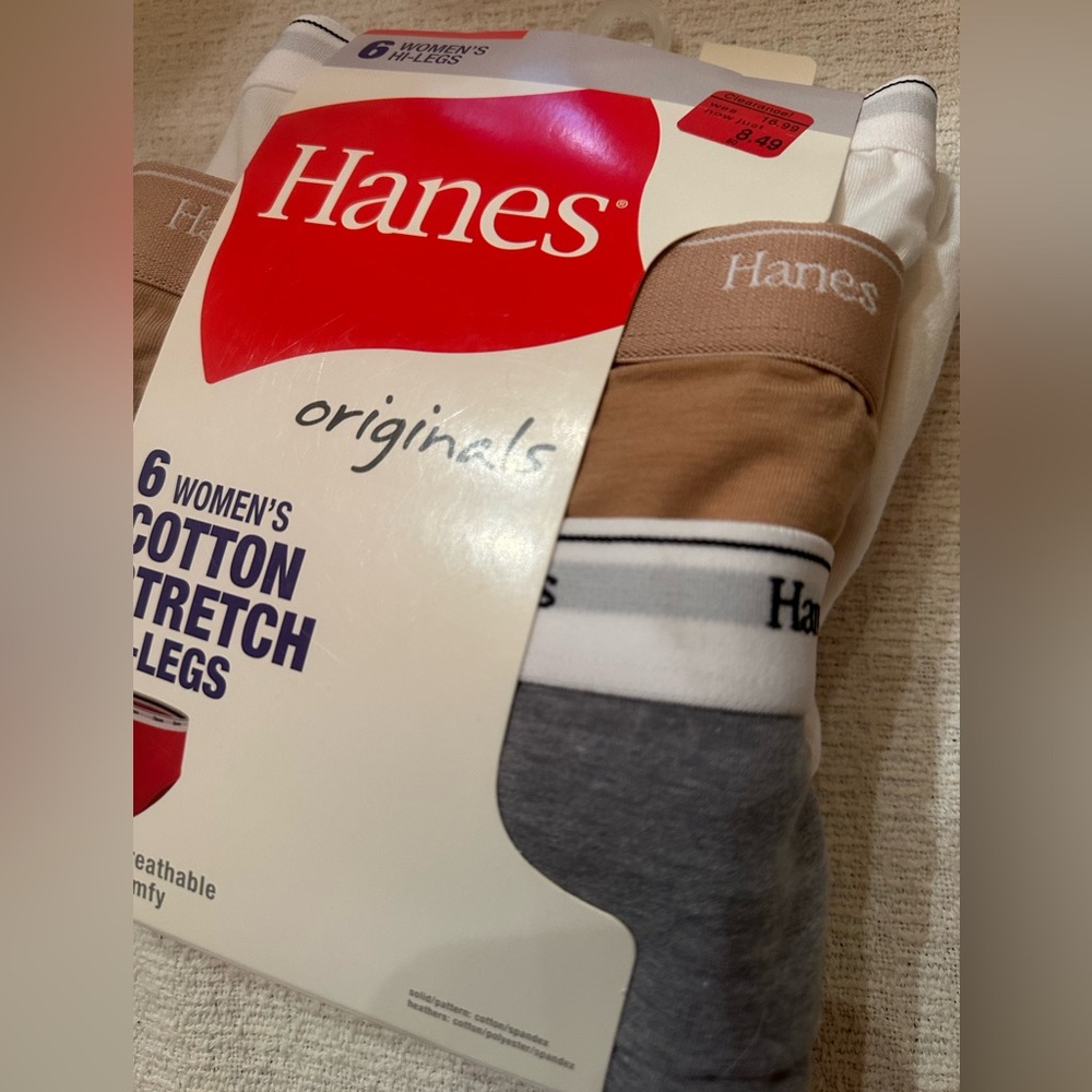 HANES ORIGINALS 10
Pair WOMENS COTTON STRETCH HI-LEGS panties undies XL NEW